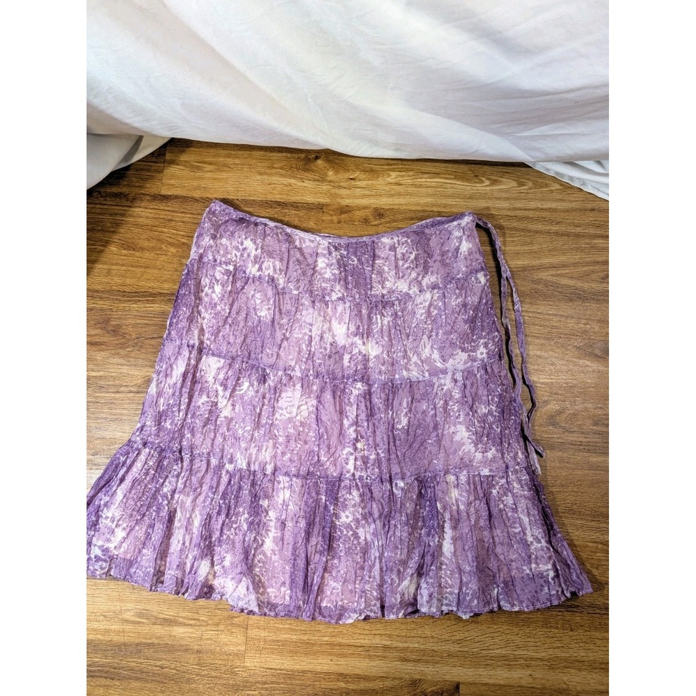 NWT Talbots Size 14 Purple Tie Dye  Tiered Skirt
